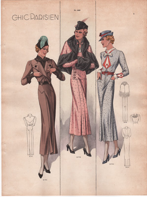 chic parisien fashion illustration 1934